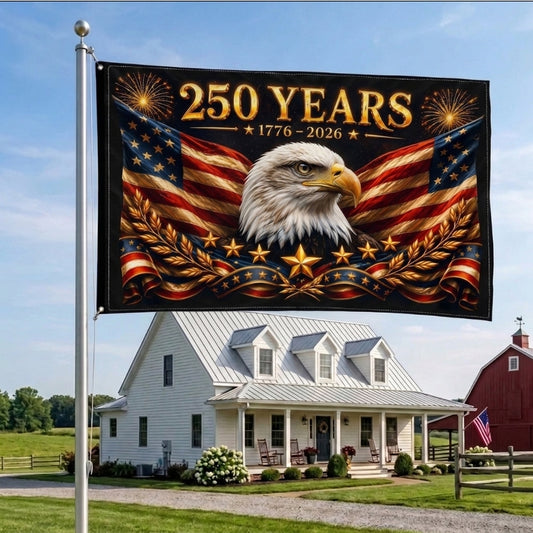 America 250 Flag – 1776–2026 Bald Eagle Patriotic Flag – 250th Anniversary Veteran Gift