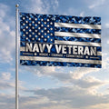 Navy Veteran Honor Courage Commitment Flag – Blue Camo Military Flag