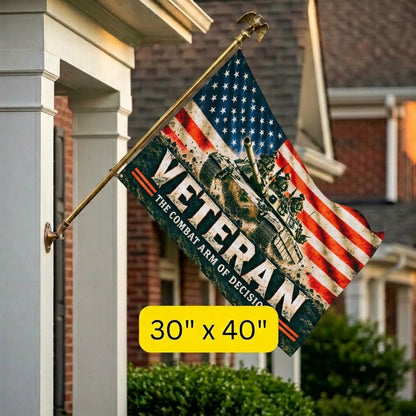 Army Tank Veteran Flag – Armor Veteran Patriotic Flag – The Combat Arm of Decision