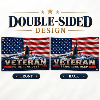 Silent Service Veteran Flag – Submarine Veteran Flag – Pride Runs Deep Military Gift