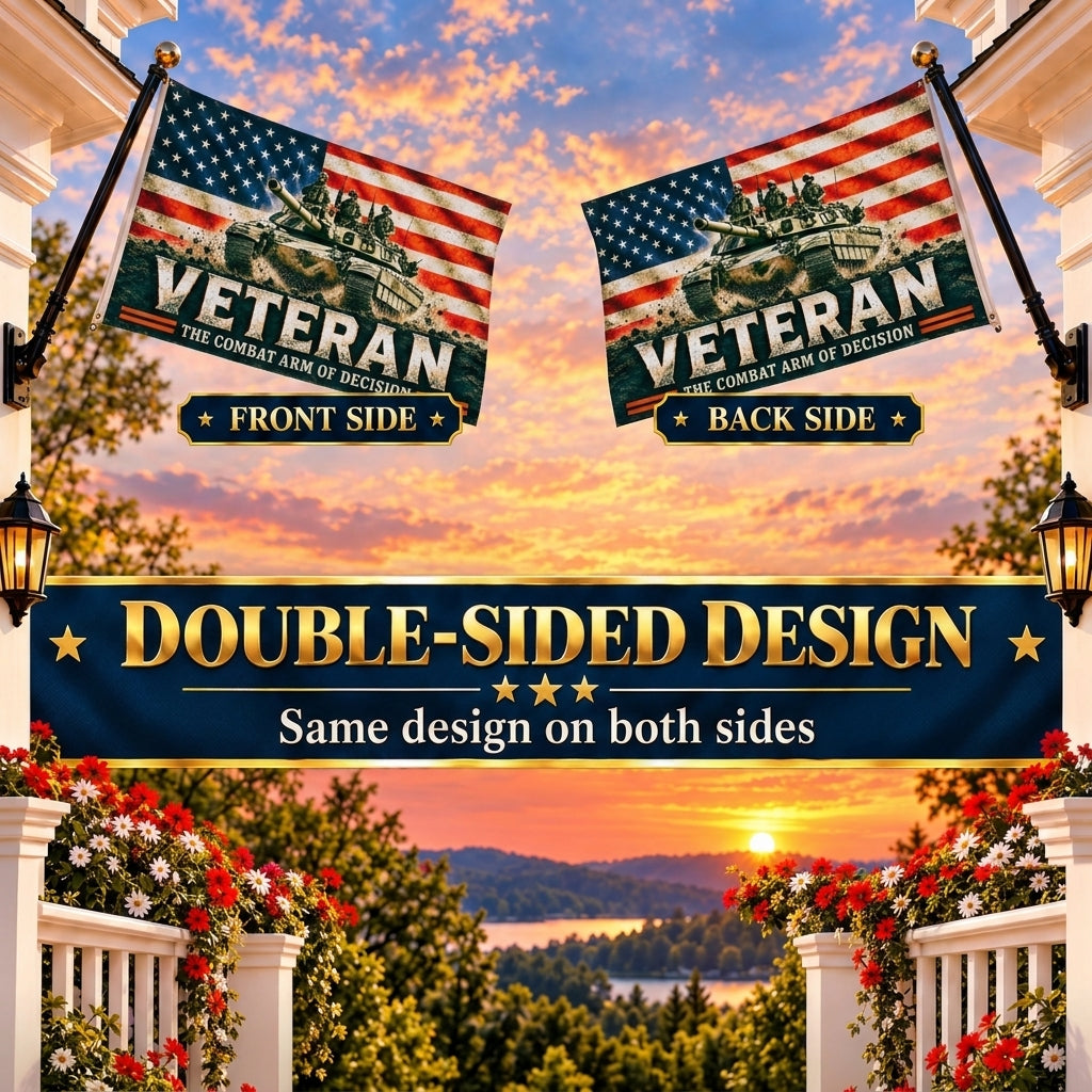 Army Tank Veteran Flag – Armor Veteran Patriotic Flag – The Combat Arm of Decision