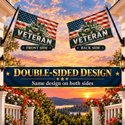 Army Tank Veteran Flag – Armor Veteran Patriotic Flag – The Combat Arm of Decision