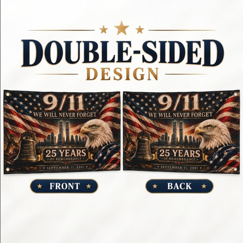 9/11 Remembrance Flag – 25 Years of Remembrance Patriotic Memorial Flag – We Will Never Forget