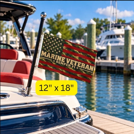 Marine Veteran Flag – Semper Fi USMC Camouflage American Flag