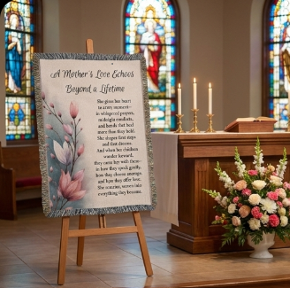 A Mother’s Love Memorial Woven Blanket | Sympathy Gift for Mom