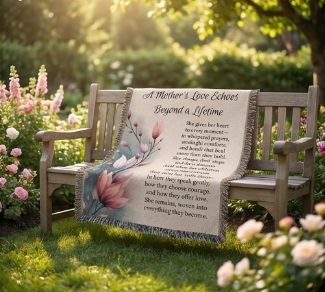 A Mother’s Love Memorial Woven Blanket | Sympathy Gift for Mom