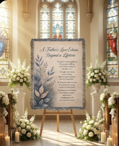 A Father’s Love Memorial Woven Blanket | Sympathy Gift for Dad