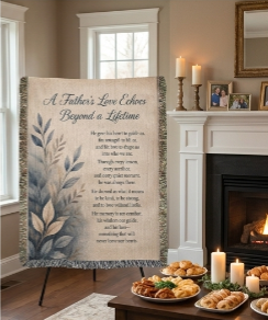 A Father’s Love Memorial Woven Blanket | Sympathy Gift for Dad