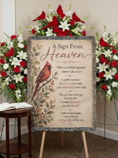 A Sign From Heaven Cardinal Memorial Blanket | Sympathy Gift