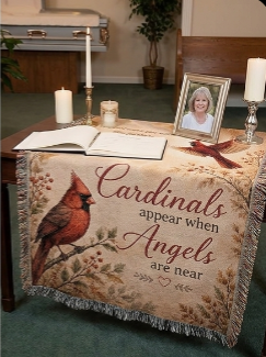 Cardinal Memorial Blanket | Sympathy Gift for Loss of Loved One