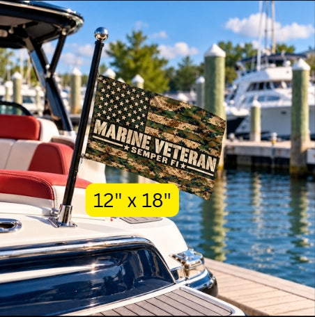 Marine Veteran Semper Fi Camouflage Flag – USMC Veteran Gift