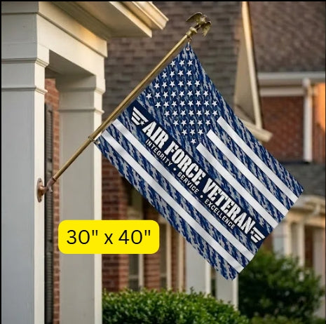 Air Force Veteran Flag – Blue Tiger Stripe Camo Military Flag