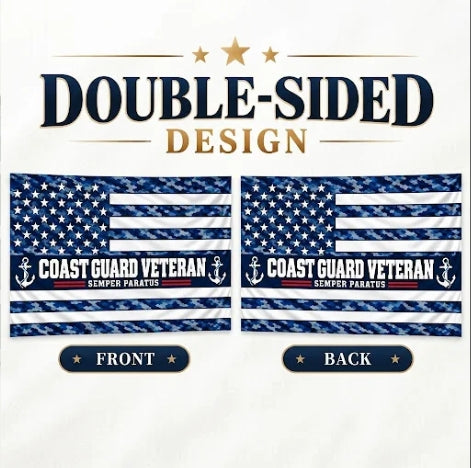 Coast Guard Veteran Flag – Blue Camo Semper Paratus Military Flag