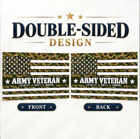 Army Veteran Flag – Camouflage Military Flag | Loyalty Duty Honor
