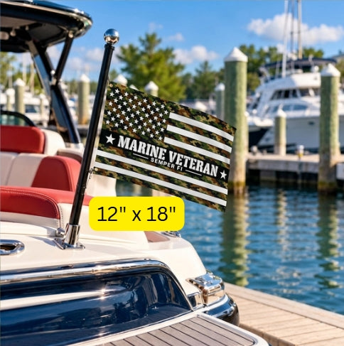 Marine Veteran Flag – Camouflage Military Flag | Semper Fi