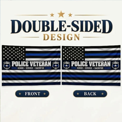Police Veteran Flag – Thin Blue Line Flag | Honor Service Sacrifice