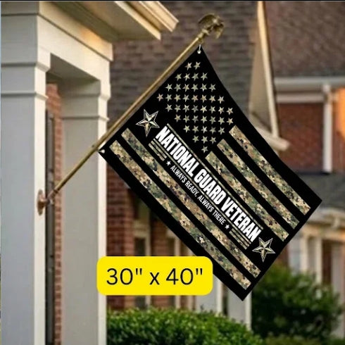 National Guard Veteran Flag – Camouflage Military Flag | Always Ready, Always There