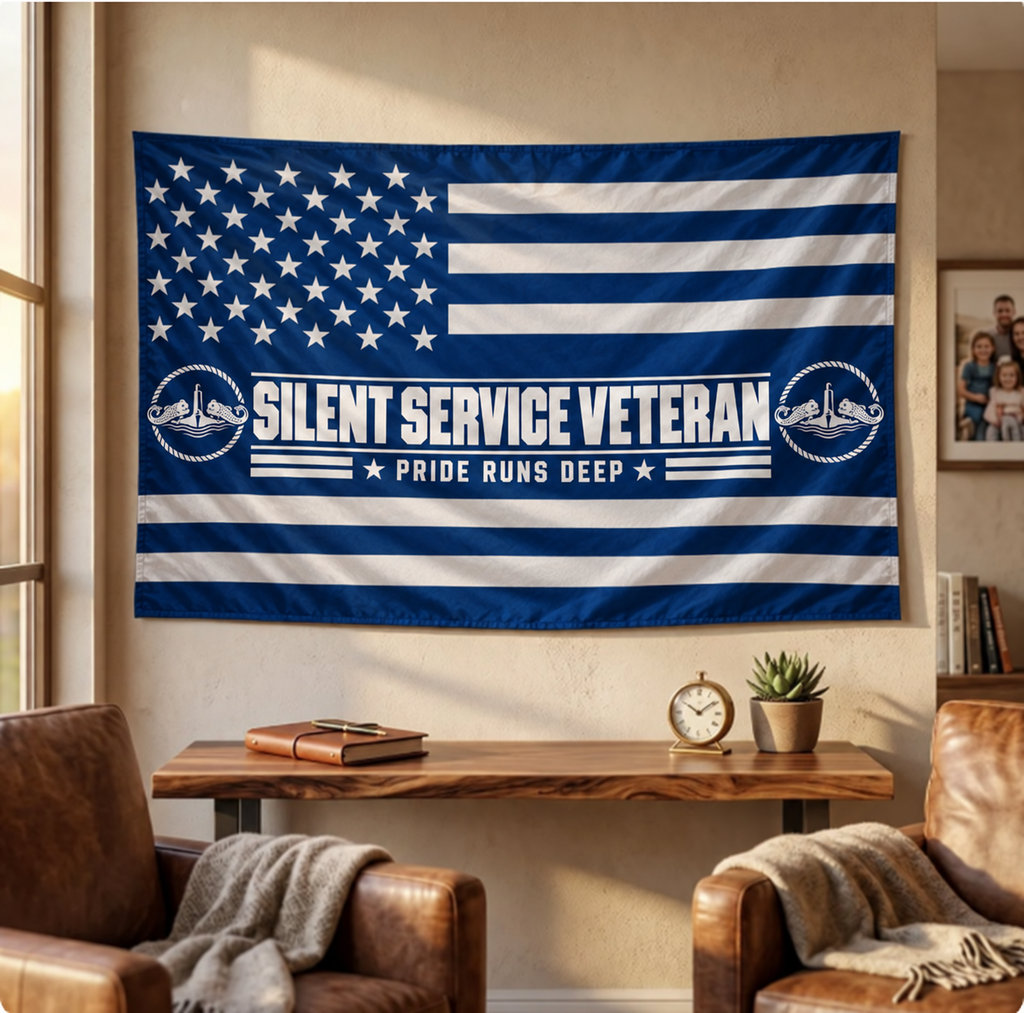 Silent Service Veteran Flag – Double-Sided U.S. Navy Honor Banner