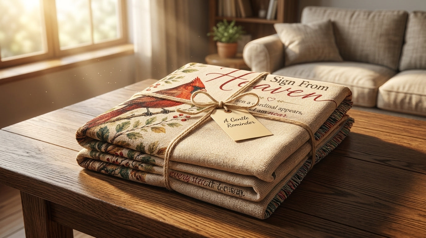 A Sign From Heaven Cardinal Memorial Blanket | Sympathy Gift