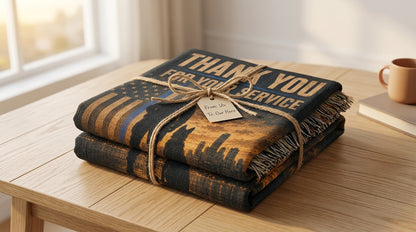 Thank You For Your Service Police K9 Woven Blanket | Law Enforcement Appreciation Gift