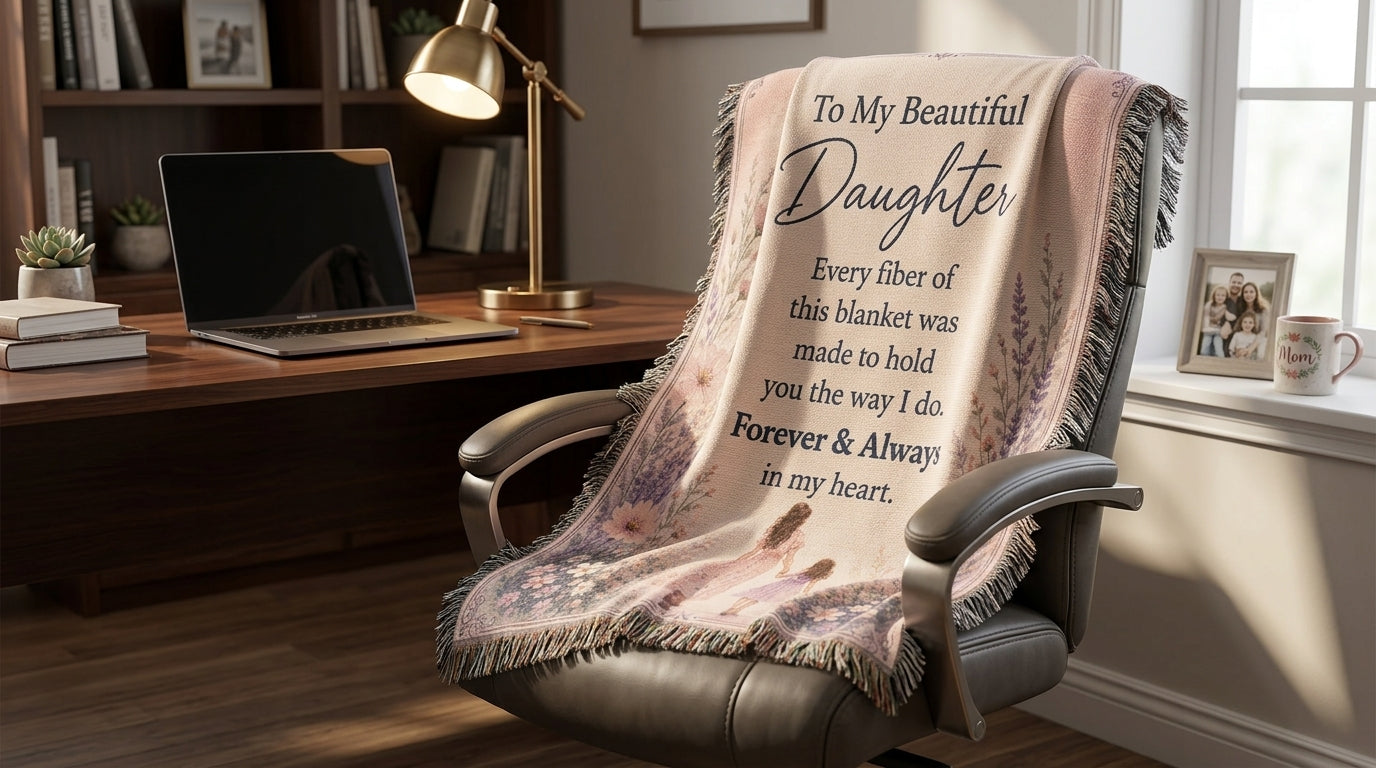 To My Beautiful Daughter Woven Blanket | Gift from Mom