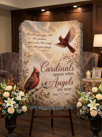 Cardinal Memorial Blanket | Sympathy Gift for Loss of Loved One