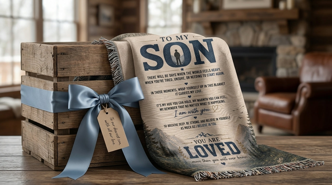 To My Son Woven Blanket | You Are Loved Gift