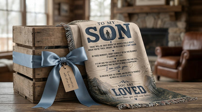 To My Son Woven Blanket | You Are Loved Gift