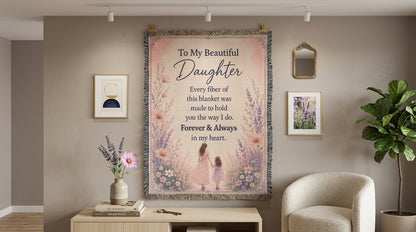 To My Beautiful Daughter Woven Blanket | Gift from Mom