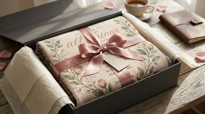 Romans 8:28 Woven Blanket | Floral Christian Gift