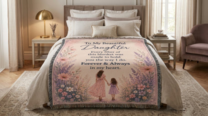 To My Beautiful Daughter Woven Blanket | Gift from Mom