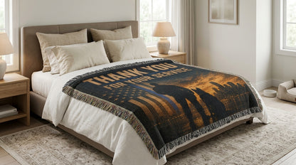 Thank You For Your Service Police K9 Woven Blanket | Law Enforcement Appreciation Gift