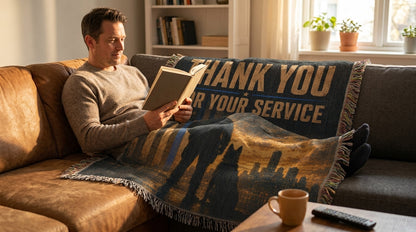 Thank You For Your Service Police K9 Woven Blanket | Law Enforcement Appreciation Gift