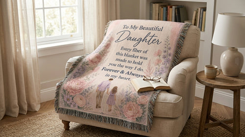 To My Beautiful Daughter Woven Blanket | Gift from Dad