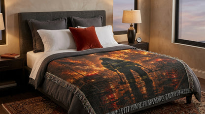 Firefighter Hero Woven Blanket | Patriotic First Responder Gift