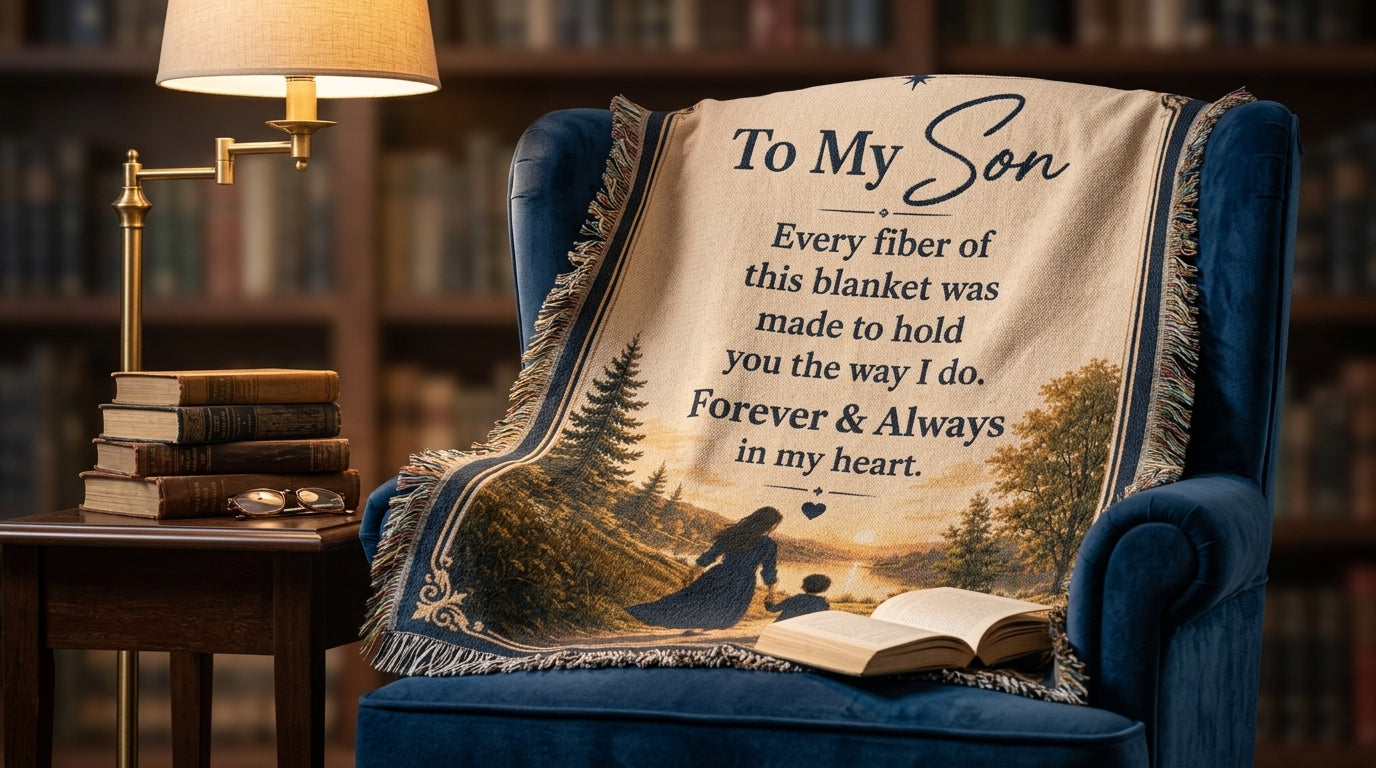 To My Son Woven Blanket | Forever & Always Gift from Mom