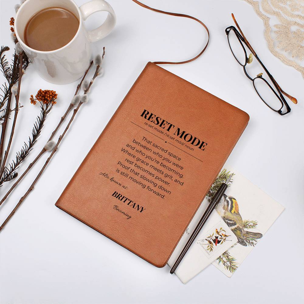 RESET MODE Productivity Journal – Daily Brain Dump & Mental Reset Stationery, Personalize, Customize Name