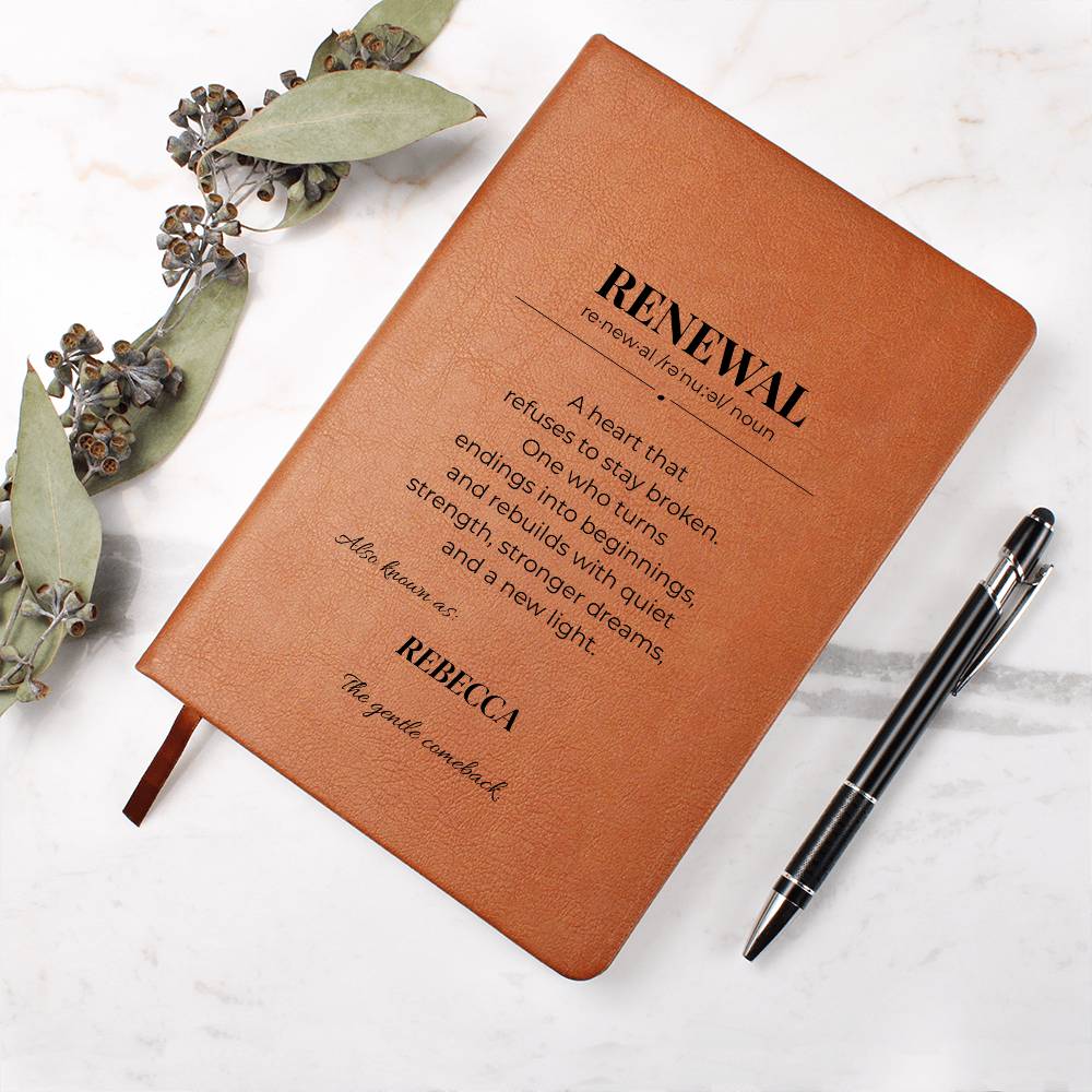 RENEWAL Guided Journal – The Perfect Gift for Fresh Starts, Growth & Positive Mindsets, Personalize, Customize Name