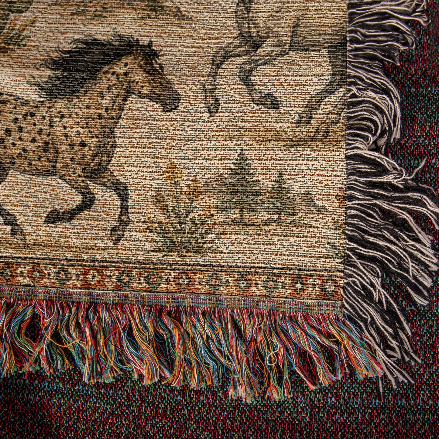 Wild Spirit Horse Blanket | Western Running Horses Throw Blanket | Rustic Ranch & Farmhouse Décor