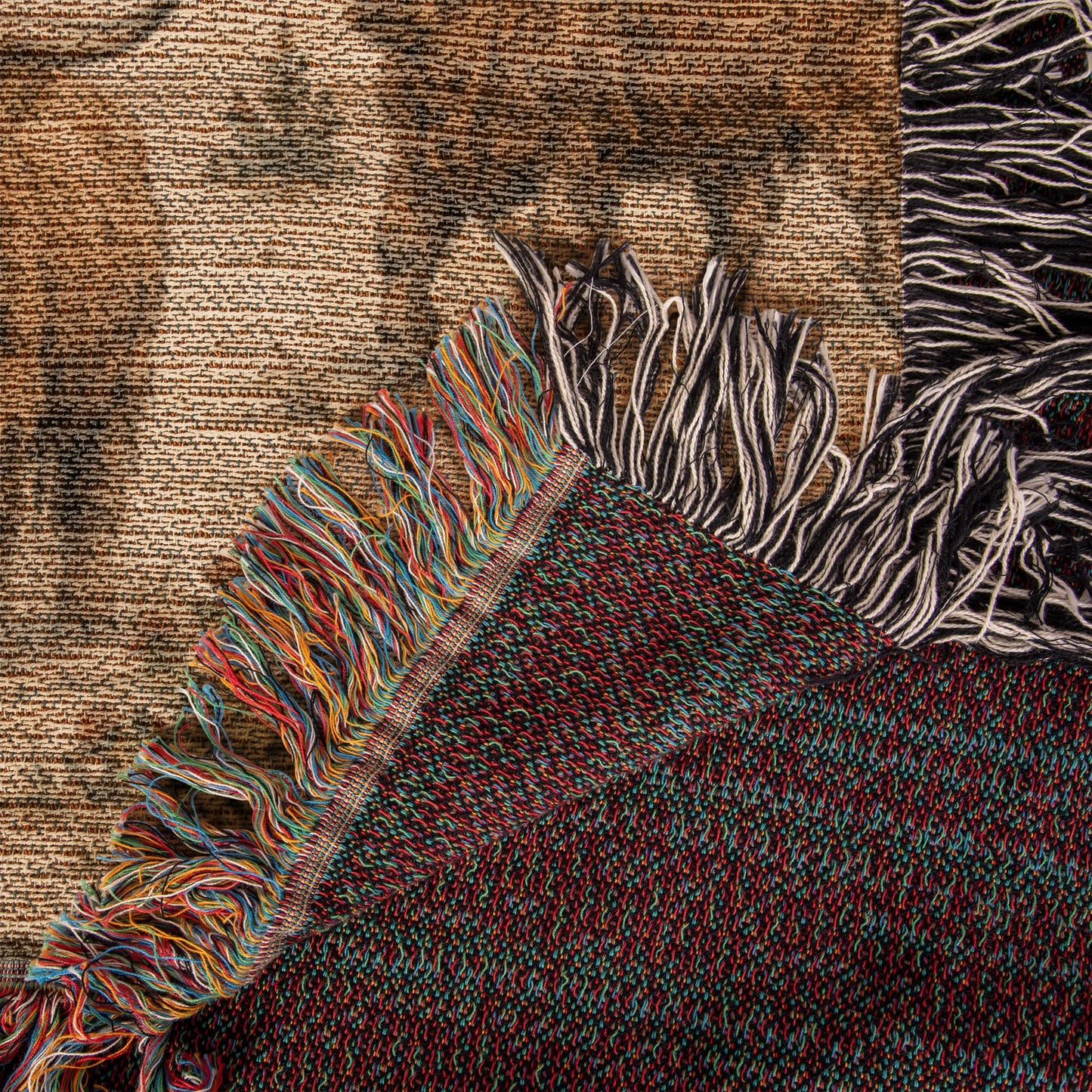 Highland Cow Woven Blanket | Rustic Farmhouse Throw | Western Country Decor | Highland Cattle Gift