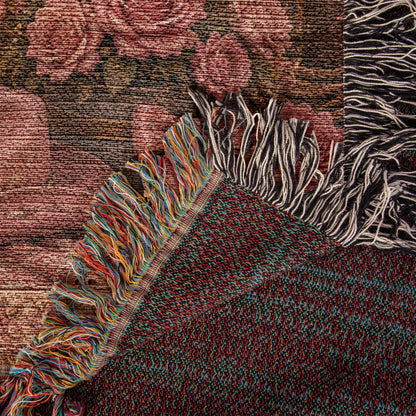 Highland Cow Coquette Woven Blanket | Pink Western Throw