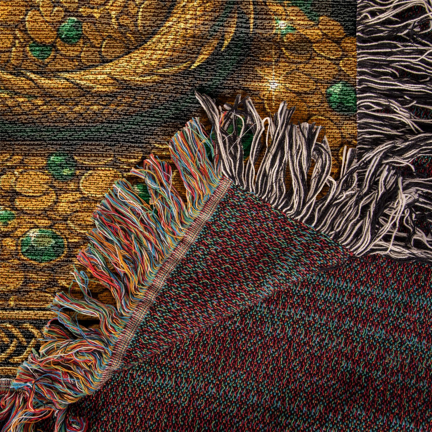 Golden Dragon Woven Blanket – Fantasy Castle Treasure Throw