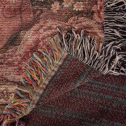 Pink Cowgirl Coquette Woven Blanket | Floral Western Throw