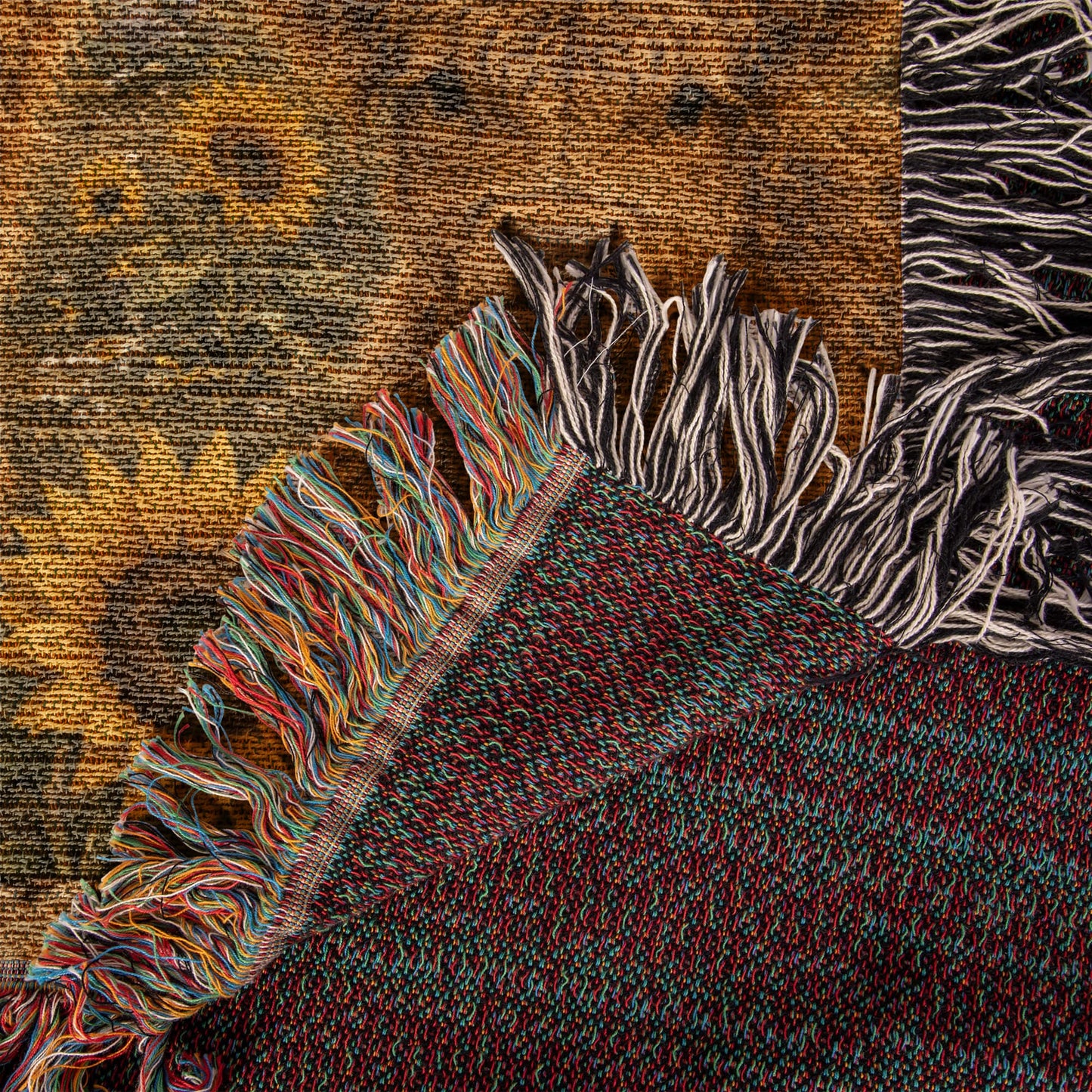 Highland Cow Calf Woven Blanket | Sunflower Farmhouse Throw