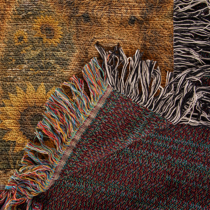 Highland Cow Calf Woven Blanket | Sunflower Farmhouse Throw