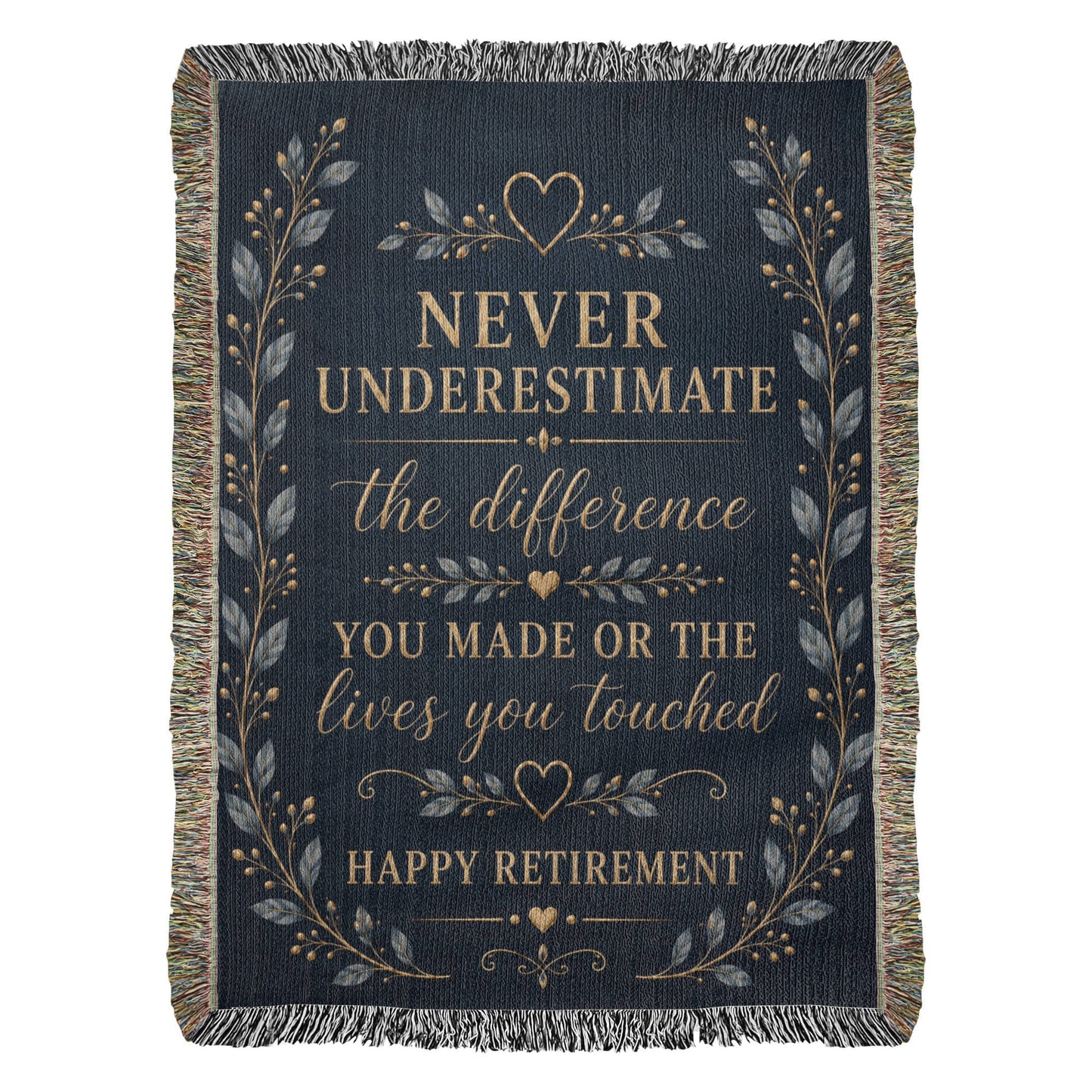 Retirement Gift Blanket | Never Underestimate the Difference You Made | Retirement Keepsake Throw