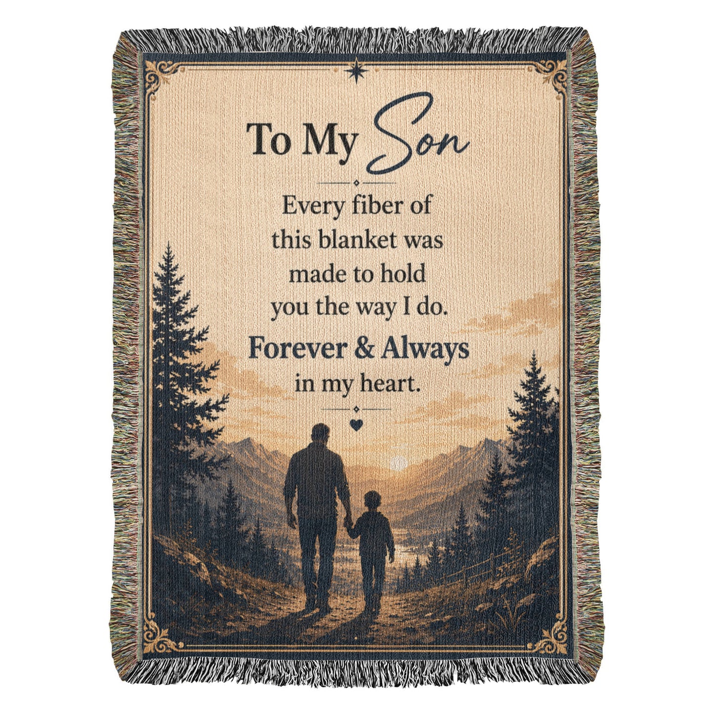 To My Son Woven Blanket | Forever & Always Gift from Dad