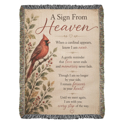 A Sign From Heaven Cardinal Memorial Blanket | Sympathy Gift