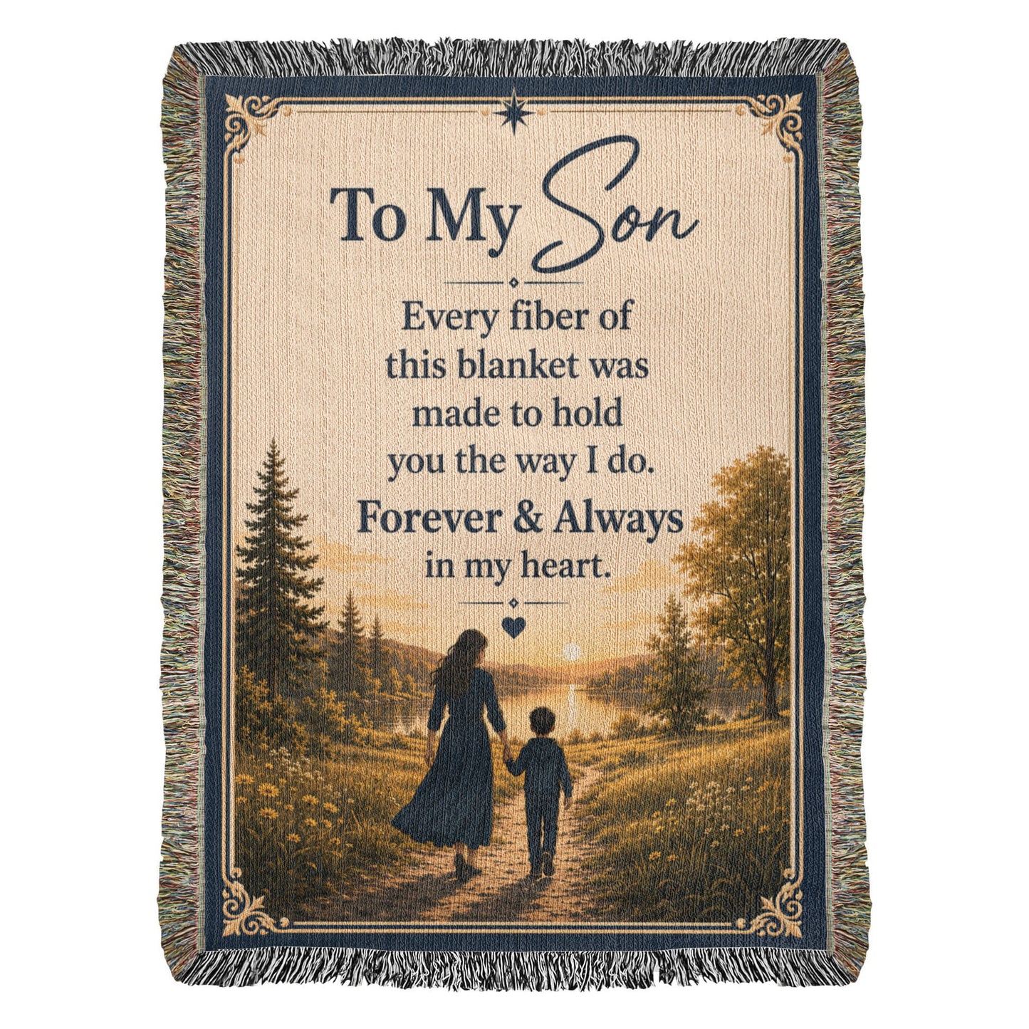 To My Son Woven Blanket | Forever & Always Gift from Mom