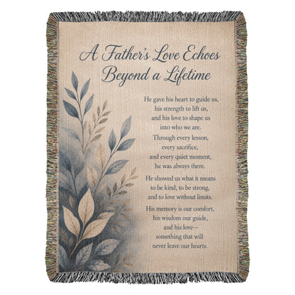 A Father's Love Echoes Beyond a Lifetime | Memorial Gift for Dad | Remembrance Blanket